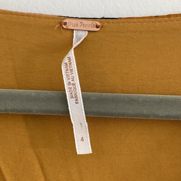 Free People Dress 4 Women's Morning Light Mini LS Balloon Floral Dot Smocked - Picture 3 of 15